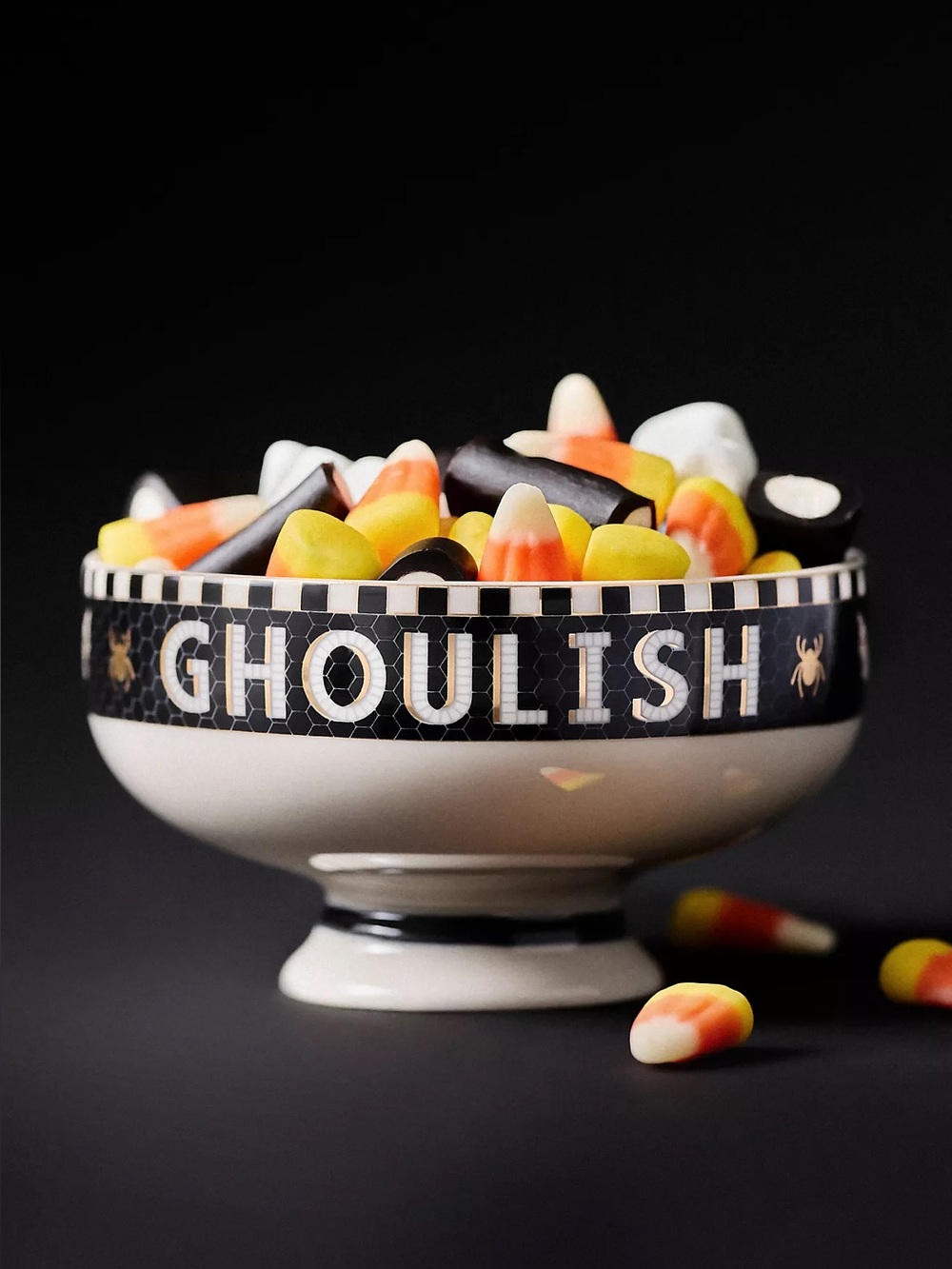Anthropologie Bistro Tile Stoneware Nut Bowl: Halloween Edition Bat